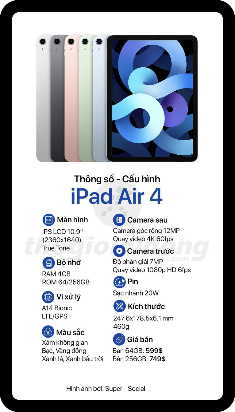 cấu hình ipad air 2020 cấu hình ipad air 2020