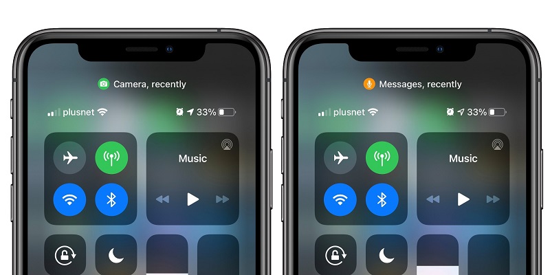 iOS 14 xuất hiện chấm da cam Control Center