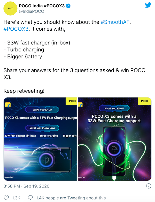 Rò rỉ thông tin POCO X3 NFC sẽ có biến thể pin 6.000 mAh tại Ấn Độ Rò rỉ thông tin POCO X3 NFC sẽ có biến thể pin 6.000 mAh tại Ấn Độ