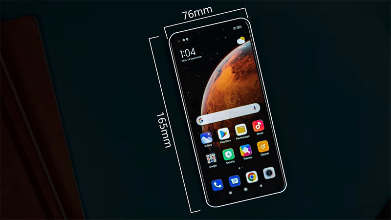 Kích thước tổng thể của Xiaomi Mi 10T Pro