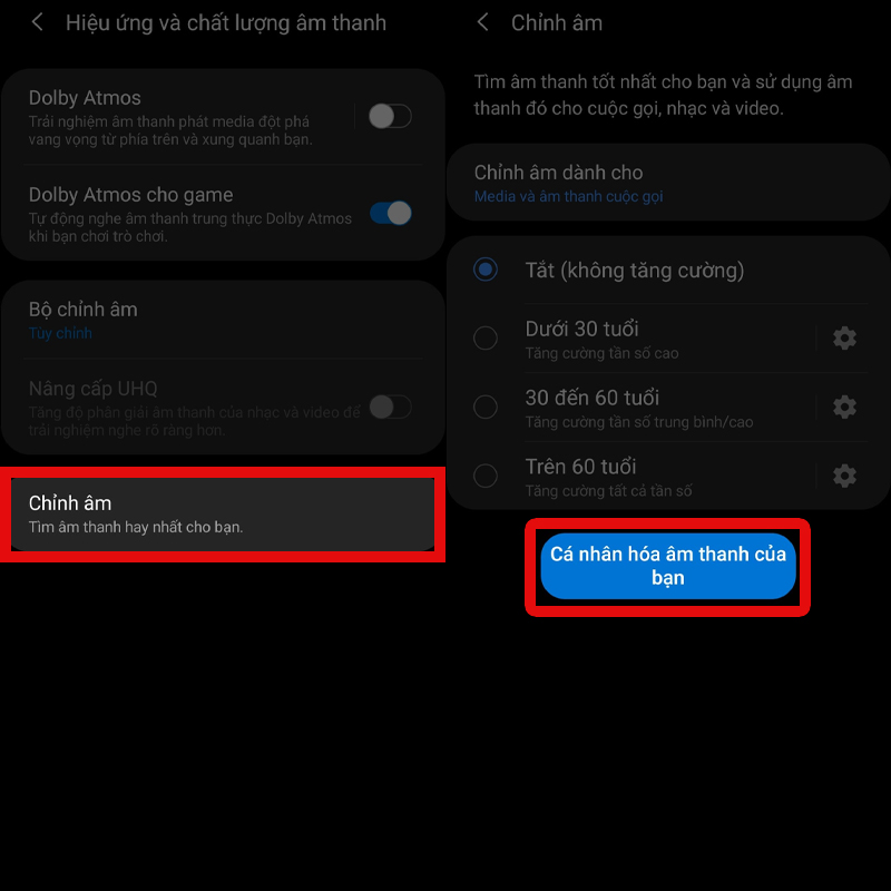 Cá nhân hóa âm thanh Cá nhân hóa âm thanh