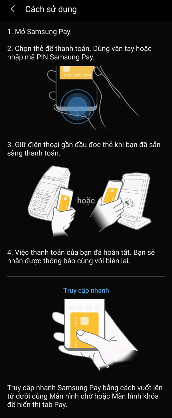 Thanh toán bằng Samsung Pay Thanh toán bằng Samsung Pay