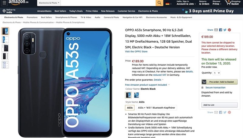 OPPO A53s chưa ra mắt nhưng đã cho đặt hàng trước: Pin 5.000 mAh, hỗ trợ sạc nhanh 18W, giá hơn 5 triệu đồng OPPO A53s chưa ra mắt nhưng đã cho đặt hàng trước: Pin 5.000 mAh, hỗ trợ sạc nhanh 18W, giá hơn 5 triệu đồng