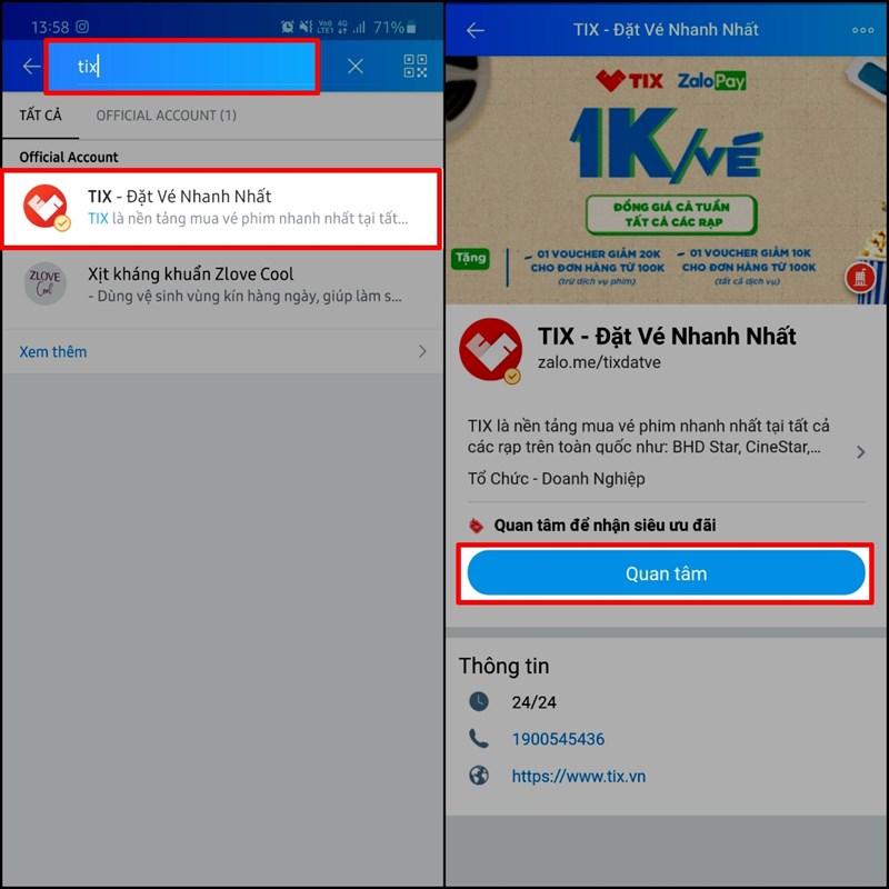 Tìm kiếm và quan tâm tiện ích Tìm kiếm và quan tâm tiện ích
