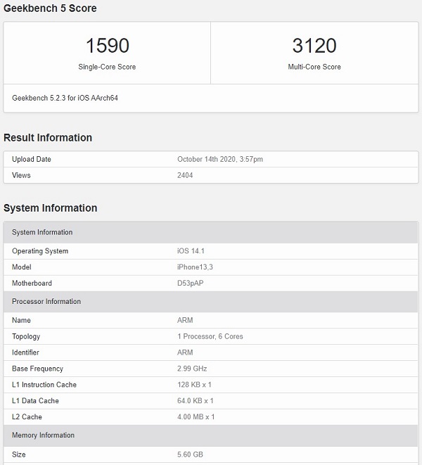 Hé lộ điểm hiệu năng AnTuTu và Geekbench của siêu phẩm iPhone 12 Pro mới trình làng, có gì đó sai sai?