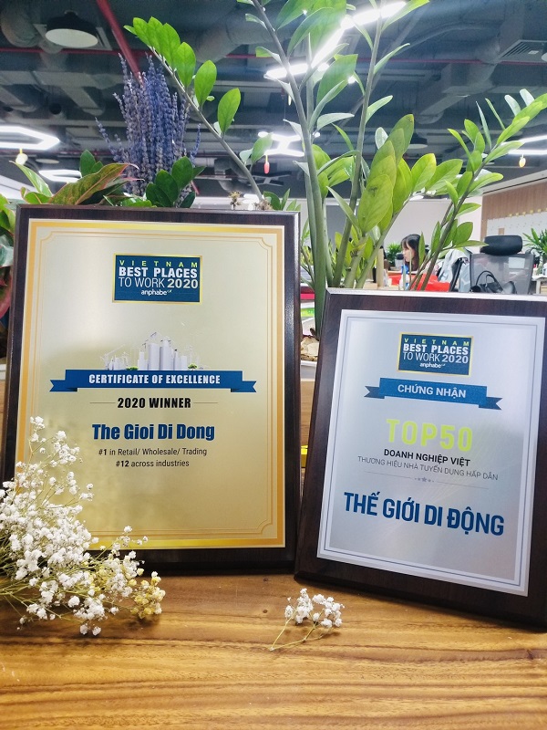 Thế Giới Di Động nhận giải thưởng Nơi làm việc tốt nhất Việt Nam 2020 Thế Giới Di Động nhận giải thưởng Nơi làm việc tốt nhất Việt Nam 2020