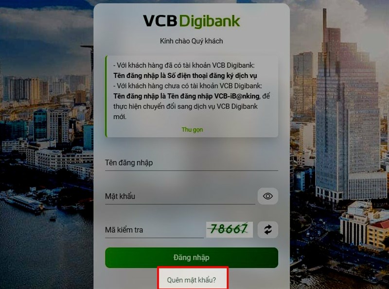 cách lấy lại mật khẩu tài khoản Vietcombank online siêu nhanh mà không phải ai cũng biết