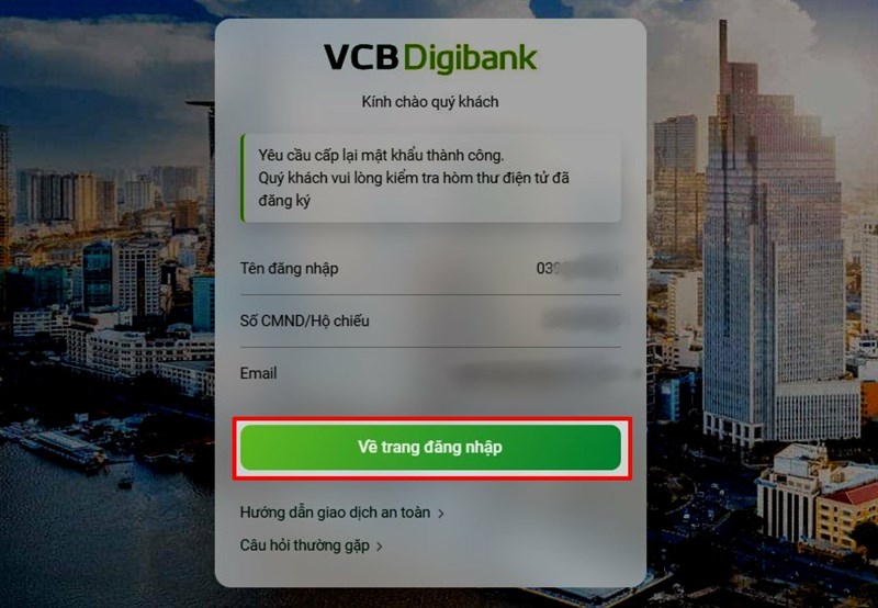 cách lấy lại mật khẩu tài khoản Vietcombank online siêu nhanh mà không phải ai cũng biết