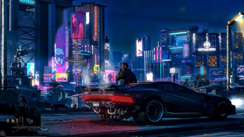 Một góc thành phố trong tựa game Cyberpunk 2077 Một góc thành phố trong tựa game Cyberpunk 2077