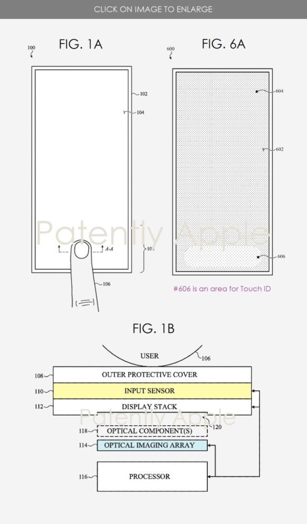 Apple vừa được cấp bằng sáng chế cho công nghệ Touch ID ẩn dưới màn hình, dự là sẽ triển khai trên iPhone, iPad thế hệ mới