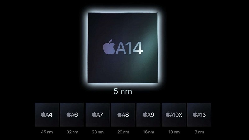 A14 Bionic được sản xuất trên tiến trình 5nm tiên tiến. A14 Bionic được sản xuất trên tiến trình 5nm tiên tiến