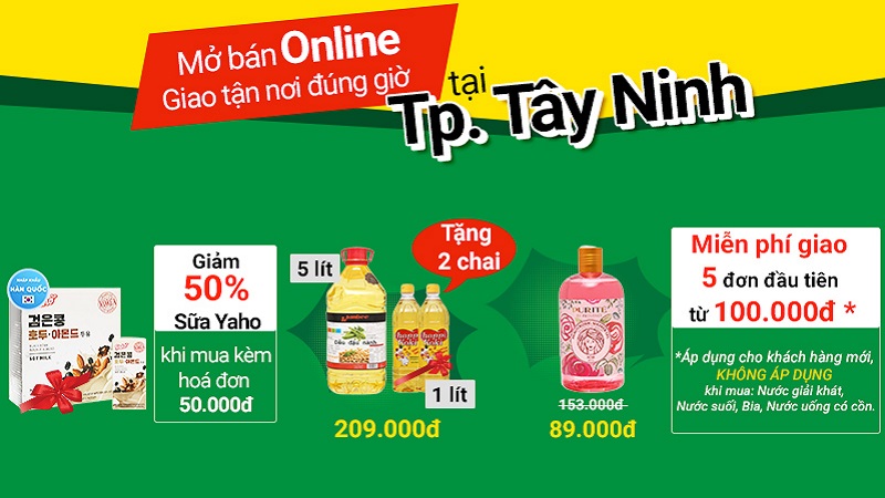 Chào đón Bách hoá XANH Online có mặt tại Tây Ninh, ưu đãi lên đến 50% Chào đón Bách hoá XANH Online có mặt tại Tây Ninh, ưu đãi lên đến 50%