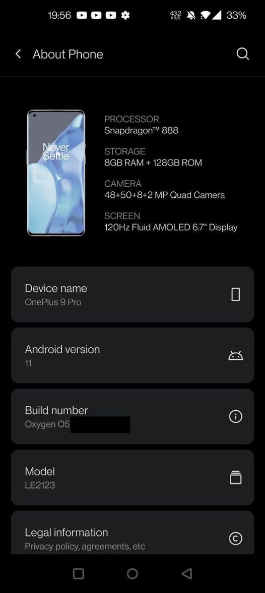 Cấu hình rò rỉ của OnePlus 9 Pro Cấu hình rò rỉ của OnePlus 9 Pro