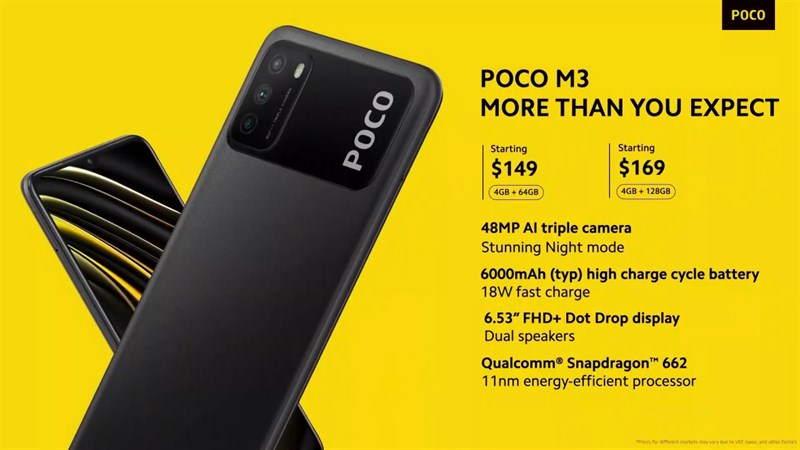 Giá bán chính thức của POCO M3 Giá bán chính thức của POCO M3