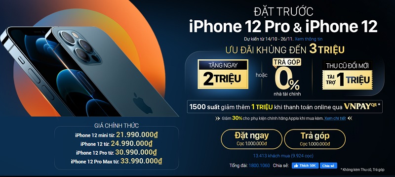 iPhone 12 series có mặt tại kho Thế Giới Di Động với số lượng khủng