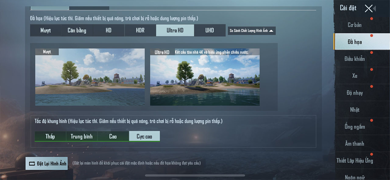 Cấu hình setup trong PUBG Mobile Cấu hình setup trong PUBG Mobile