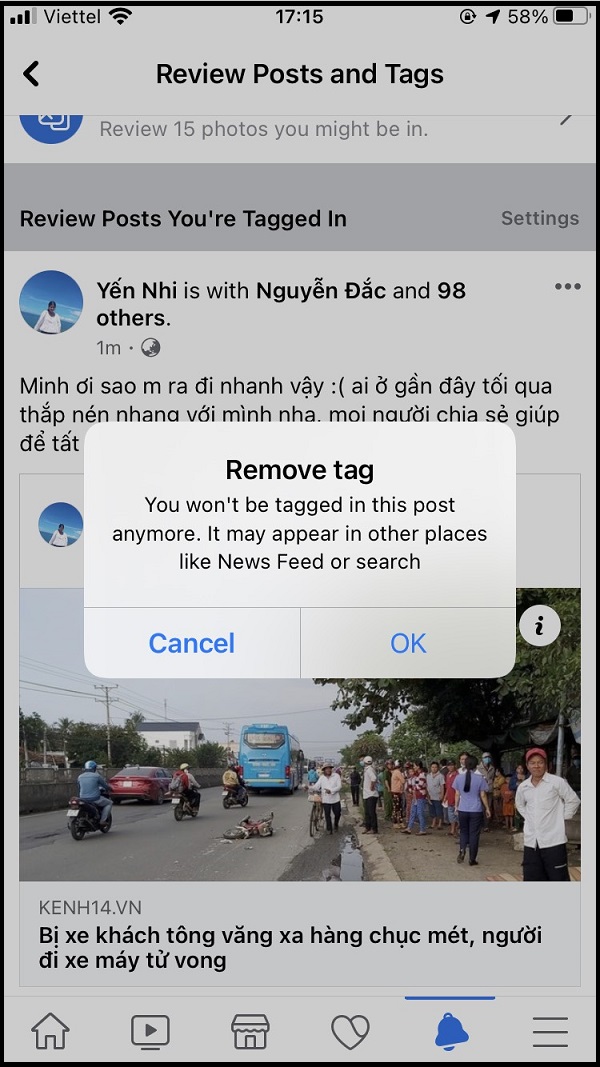 Cảnh báo lừa đảo: Mất tài khoản Facebook vì bị người lạ tag tên