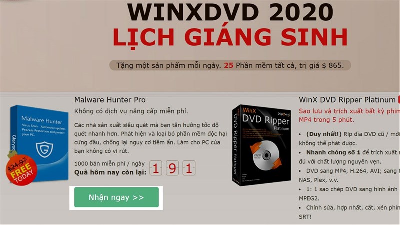 Nhận phầm mềm WinXDVD Free