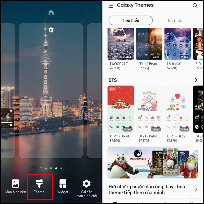 Hướng dẫn cài đặt Theme mang không khí Noel lên điện thoại Samsung Galaxy siêu dễ