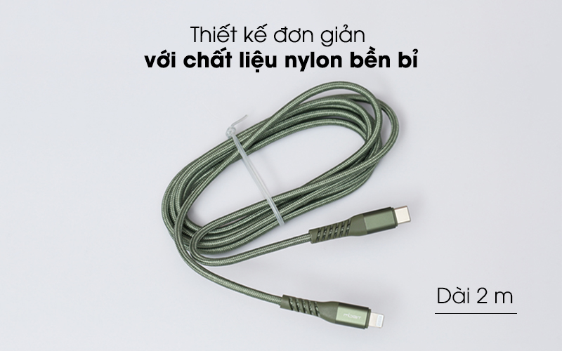 Cáp Type C - Lightning MFI 2m Mbest DS948-WB Xanh Rêu Cáp Type C - Lightning MFI 2m Mbest DS948-WB Xanh Rêu