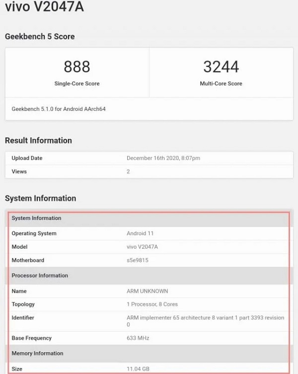 Là chip tầm trung nhưng Exynos 1080 đạt điểm hiệu năng đa lõi ấn tượng trên Geekbench, gần bằng với Snapdragon 888