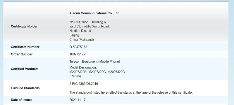 Redmi Note 9T 5G đạt chứng nhận quan trọng Redmi Note 9T 5G đạt chứng nhận quan trọng