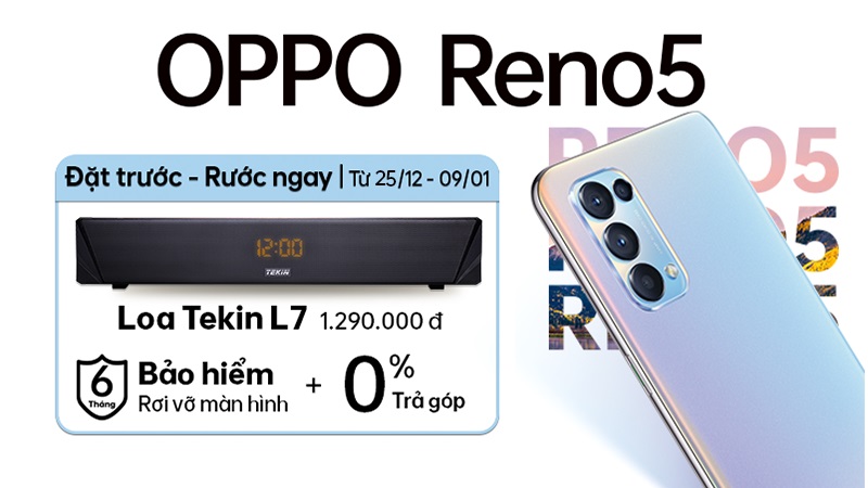 Đặt trước OPPO Reno5 Đặt trước OPPO Reno5