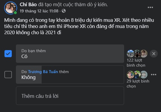 Ý kiến chọn mua iPhone XR là rất nhiều