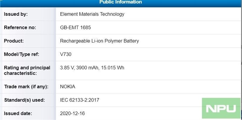 Một smartphone Nokia mới với pin 4.000mAh, hỗ trợ sạc nhanh 15W vừa đạt chứng nhận an toàn tại TUV Một smartphone Nokia mới với pin 4.000mAh, hỗ trợ sạc nhanh 15W vừa đạt chứng nhận an toàn tại TUV