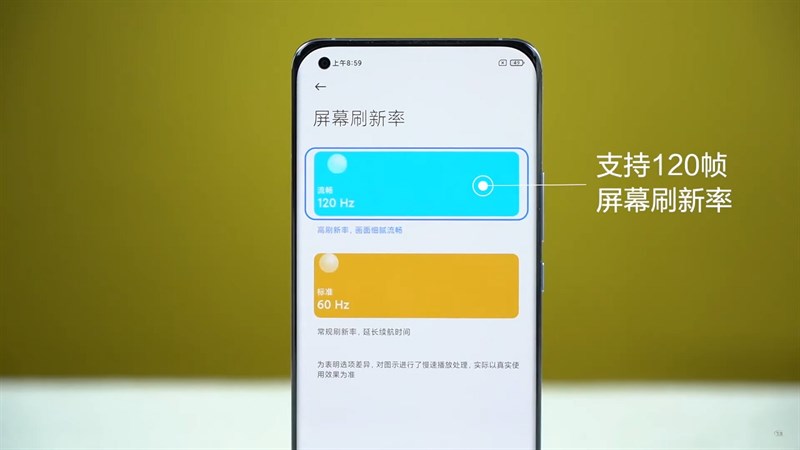 Xiaomi Mi 11 được trang bị màn hình 120 Hz 