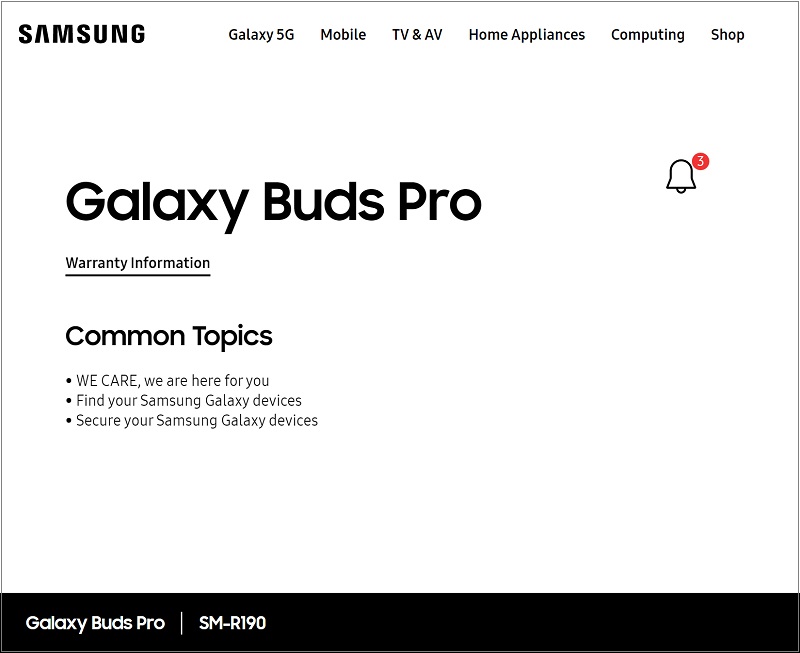 Trang hỗ trợ tai nghe Galaxy Buds Pro đã được tạo Trang hỗ trợ tai nghe Galaxy Buds Pro đã được tạo