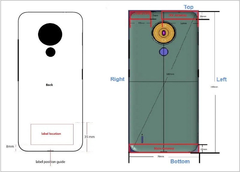 Hình ảnh phác họa Nokia TA-1322 thông qua FCC