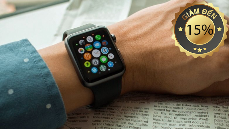 Apple Watch S3 GPS 42mm viền nhôm dây cao su đen