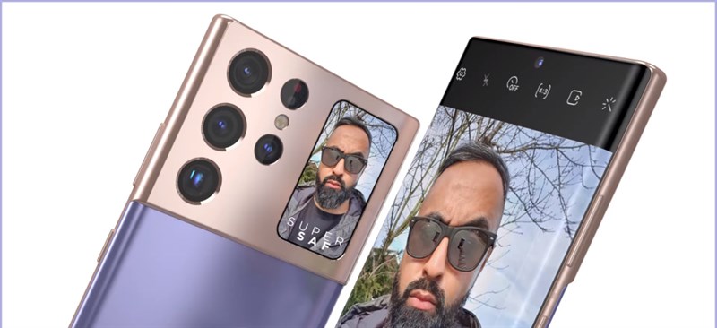 Samsung có thể tận dụng màn hình phụ phía sau để loại bỏ camera selfie phía trước. Nguồn: Waqar Khan.