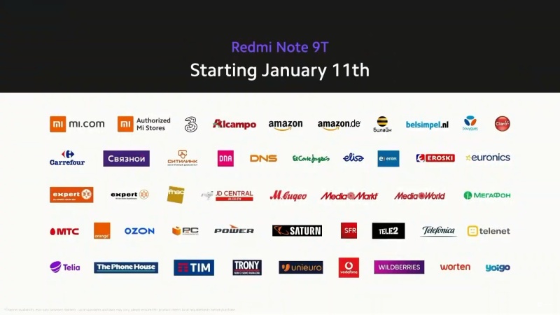 Redmi Note 9T 5G sẽ chính được mở bán từ ngày 11/1/2021 Redmi Note 9T 5G sẽ chính được mở bán từ ngày 11/1/2021