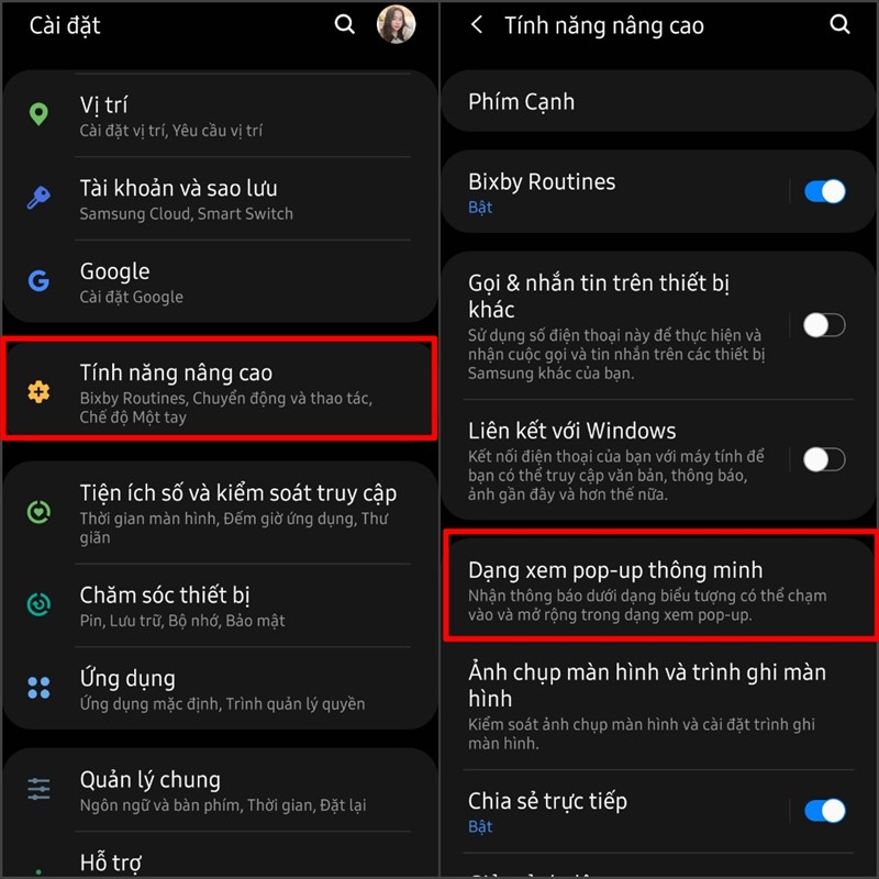 Xem nhanh thông báo bằng cửa sổ hiển thị dạng bóng chat Xem nhanh thông báo bằng cửa sổ hiển thị dạng bóng chat