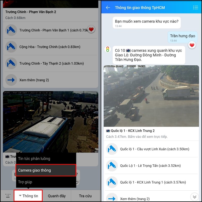 Xem Camera toàn thành phố tránh kẹt xe chỉ bằng một thao tác đơn giản