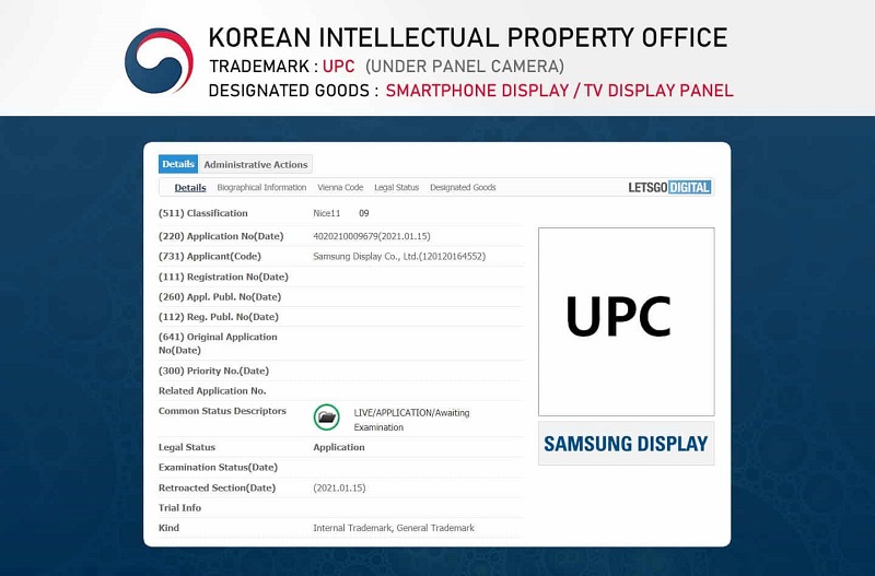 Mô tả nhãn hiệu UPC của Samsung