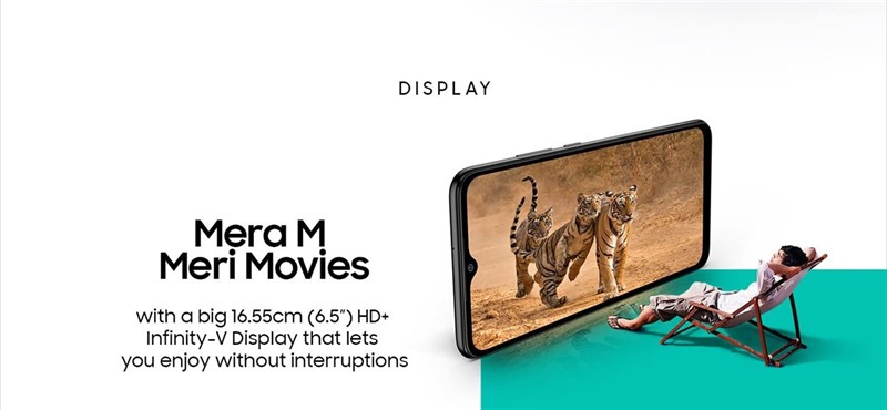 Màn hình 6.5 inch được trang bị trên Galaxy M02 Màn hình 6.5 inch được trang bị trên Galaxy M02
