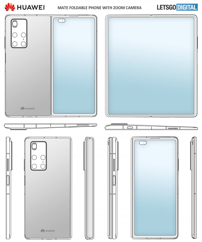 Ảnh phác thảo của Huawei Mate X2 Ảnh phác thảo của Huawei Mate X2