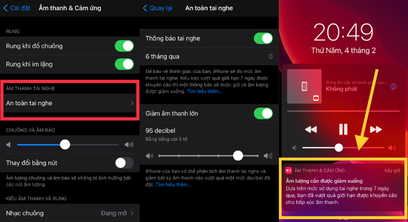 Tính năng cảnh báo thị giác 'An toàn tai nghe' trên iOS 14.4 cũng sẽ rất hữu dụng với những ai có thói quen đeo tai nghe nhiều. Tính năng cảnh báo thị giác 'An toàn tai nghe' trên iOS 14.4 cũng sẽ rất hữu dụng với những ai có thói quen đeo tai nghe nhiều.