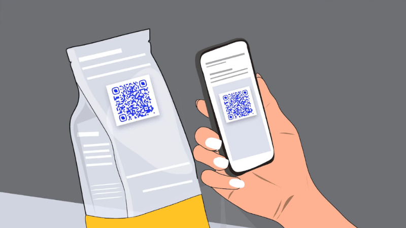 Một số sản phẩm, hàng hóa có in mã QR Code nhỏ ở trên bao bì. Một số sản phẩm, hàng hóa có in mã QR Code nhỏ ở trên bao bì.