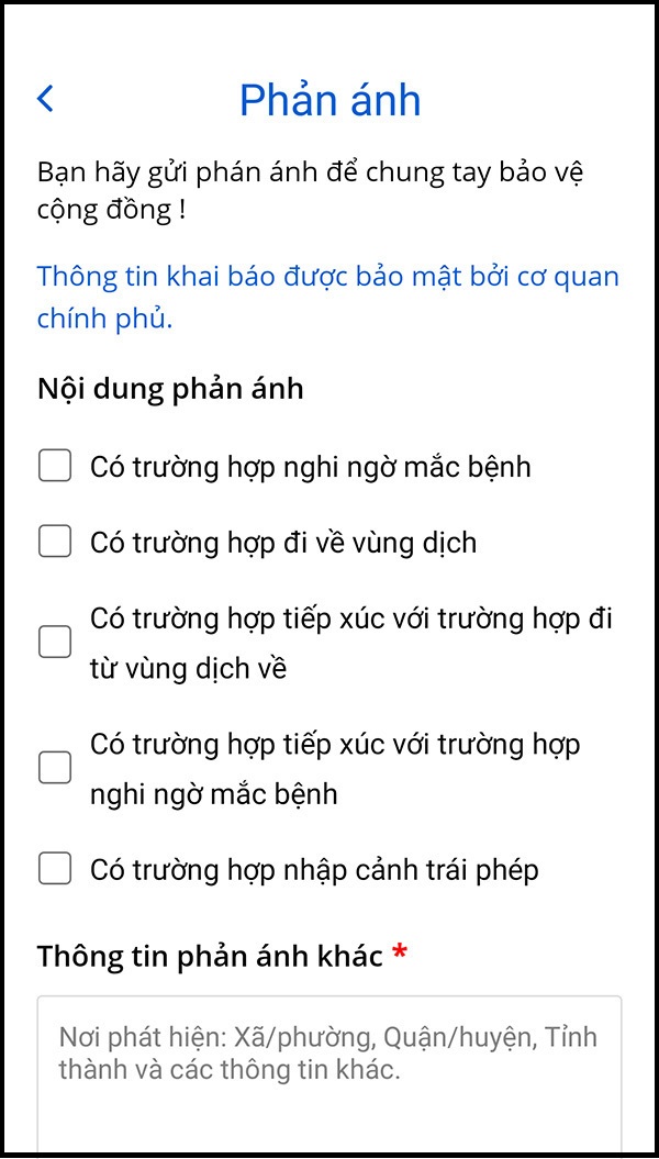 Bluezone bổ sung nhiều tính năng mới: Có thể khai báo y tế trực tuyến Bluezone bổ sung nhiều tính năng mới: Có thể khai báo y tế trực tuyến