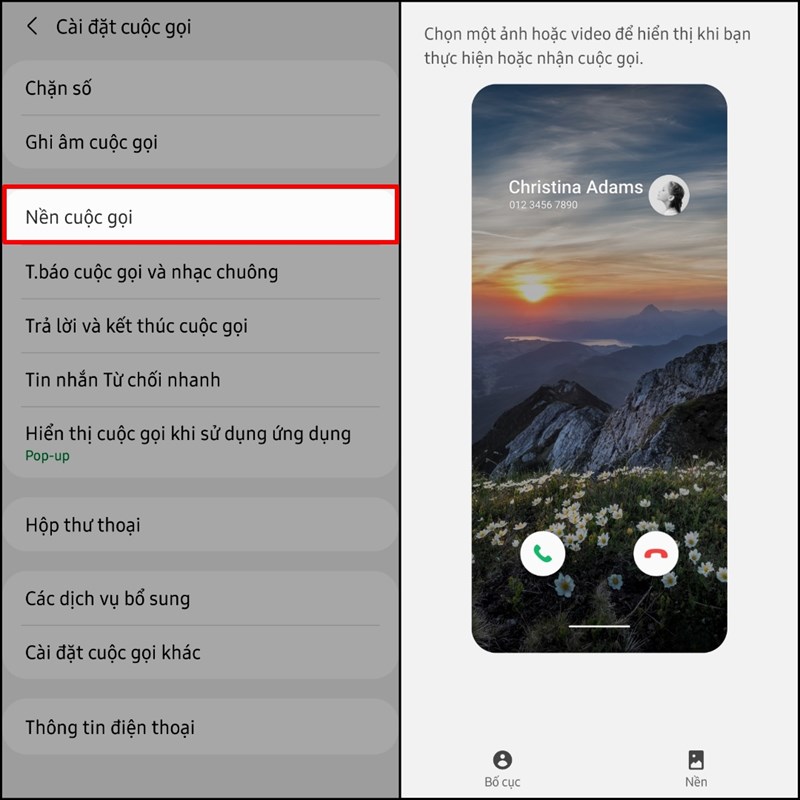 Cách cài hình nền cuộc gọi trên smartphone Samsung siêu độc đáo