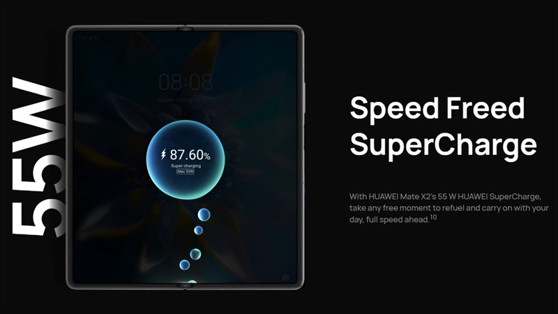 Huawei Mate X2 được trang bị sạc nhanh 55 W Huawei Mate X2 được trang bị sạc nhanh 55 W