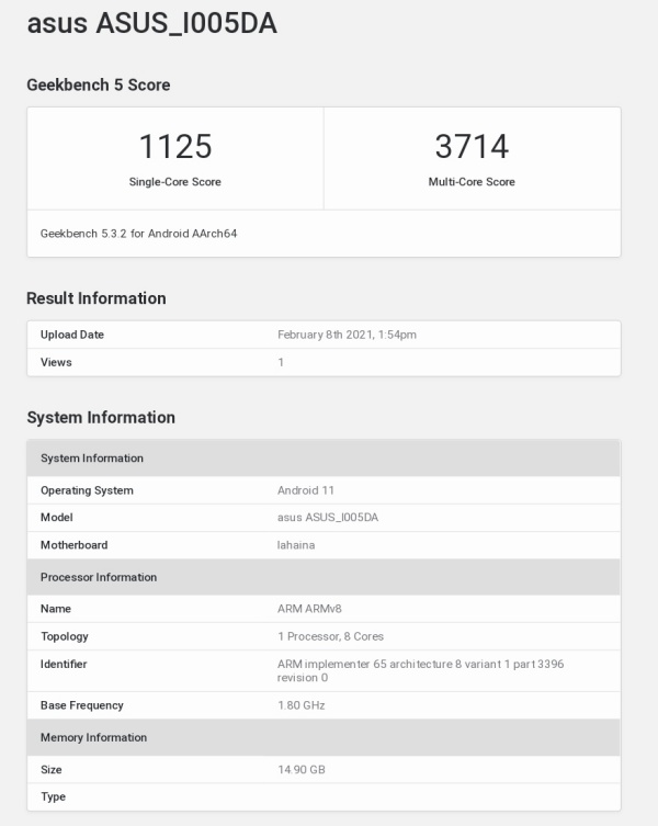 Điềm Geekbench của ROG Phone 5 Điềm Geekbench của ROG Phone 5