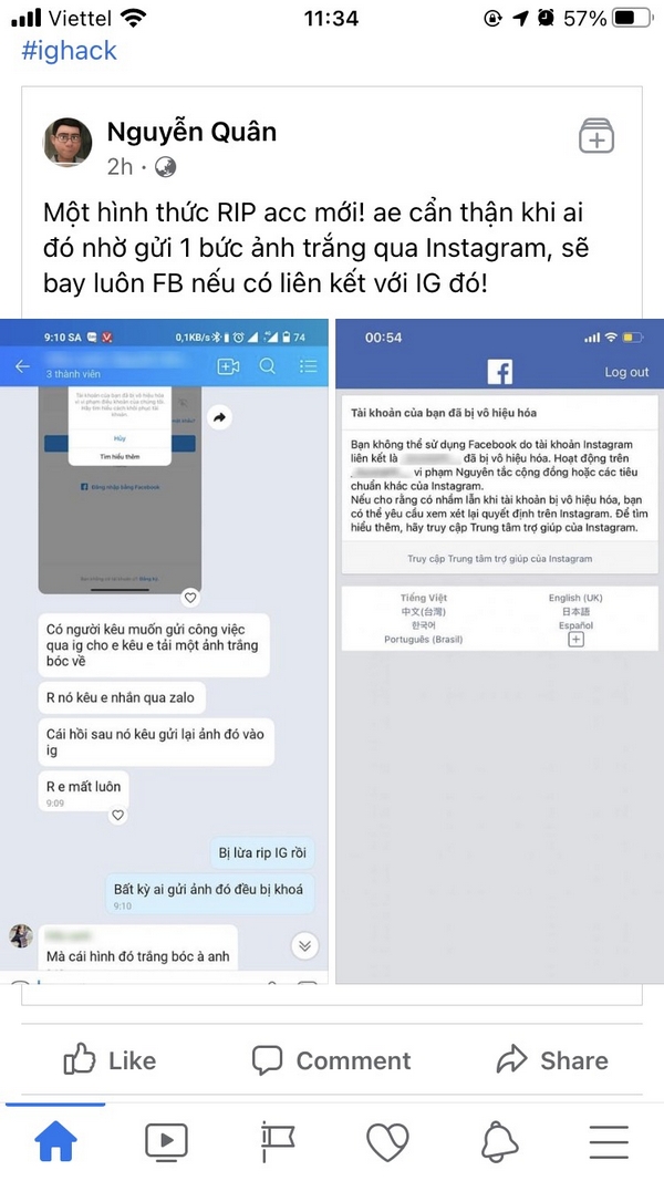 Cảnh báo hình thức làm mất tài khoản Facebook hoàn toàn mới: Gửi bức ảnh trắng xóa, nick Facebook ‘bay màu’