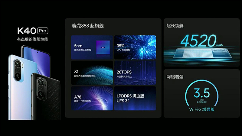 Xiaomi Redmi K40 Pro sẽ có bộ nhớ chuẩn UFS 3.1 và RAM thê hệ LPDDR5