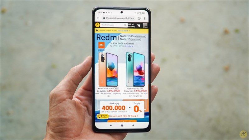 Màn hình hiển thị của Redmi Note 10 Pro