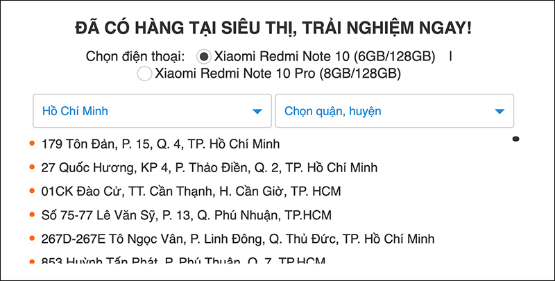 Redmi Note 10 series có hàng trưng bày, đến siêu thị trải nghiệm ngay Redmi Note 10 series có hàng trưng bày, đến siêu thị trải nghiệm ngay